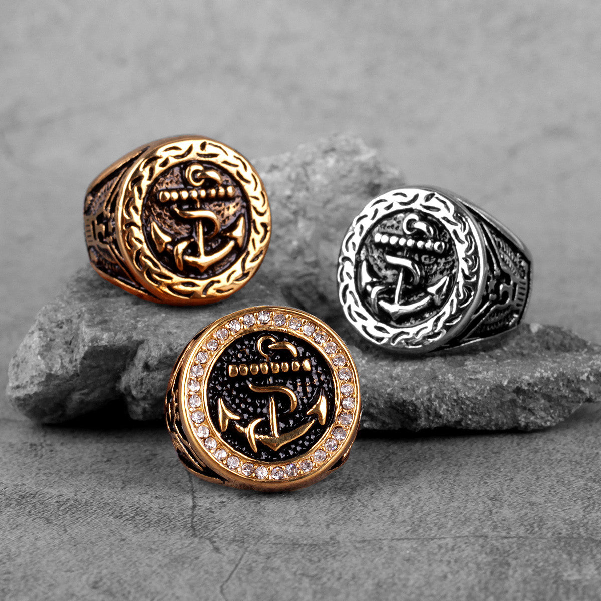 The Anchor | 14k Gold Over Stainless Steel Ocean Nautical Men Ring