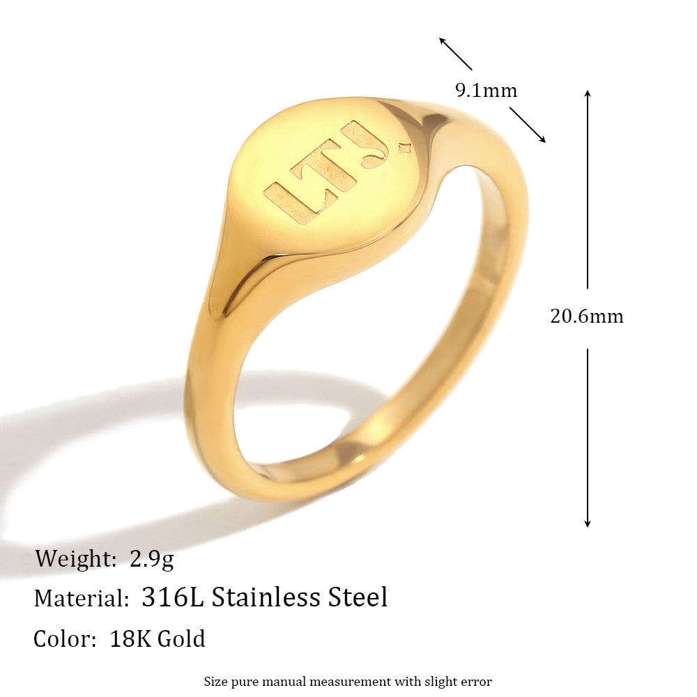 18k Gold LTJ You Are Gold Solid Stainless Steel Water Proof Rings
