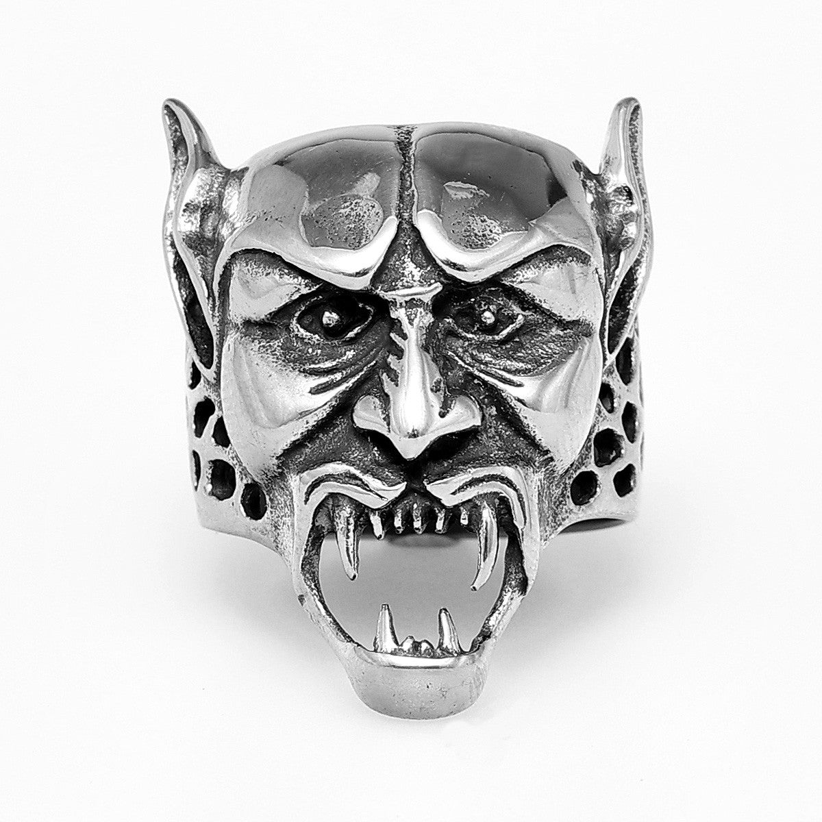 Mens 316L Gothic Vampire No Fade Stainless Steel Street Wear Rings