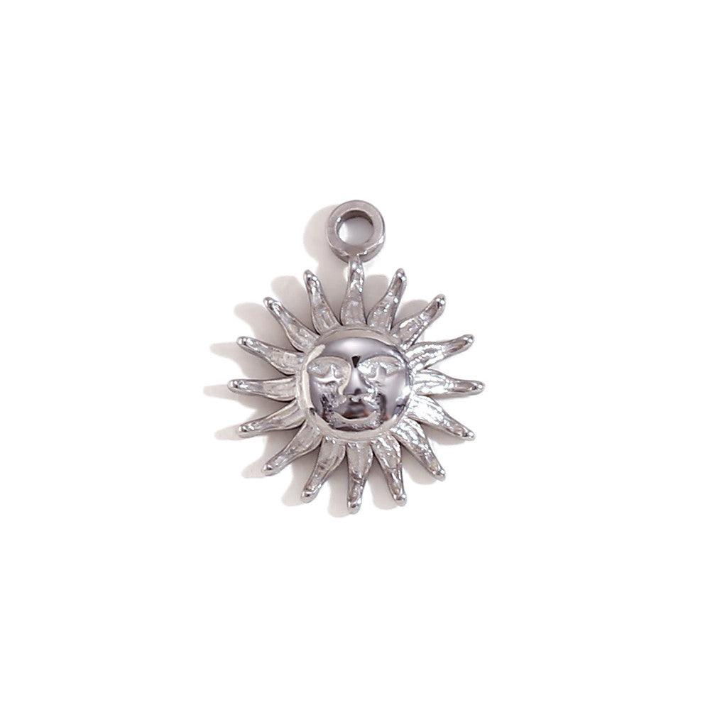 DIY Stainless Steel Waterproof Face Sun Cross Sunflower All seeing Eye Charms Pendants Bracelets