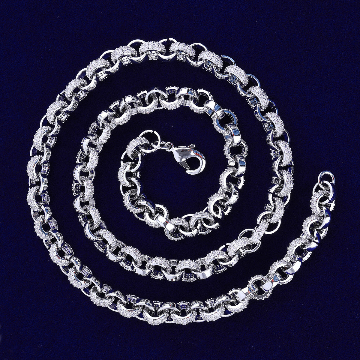 Iced Rolo | VVS Diamond CZ Prong Set 24k 925 Silver Rose Gold Hip Hop Chain Necklace