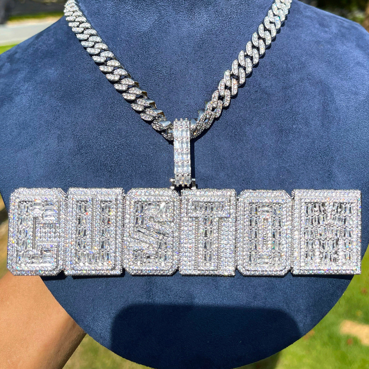 Boxed Baguettes | Four Prong Iced VVS Diamond CZ Custom Made Hip Hop Pendant