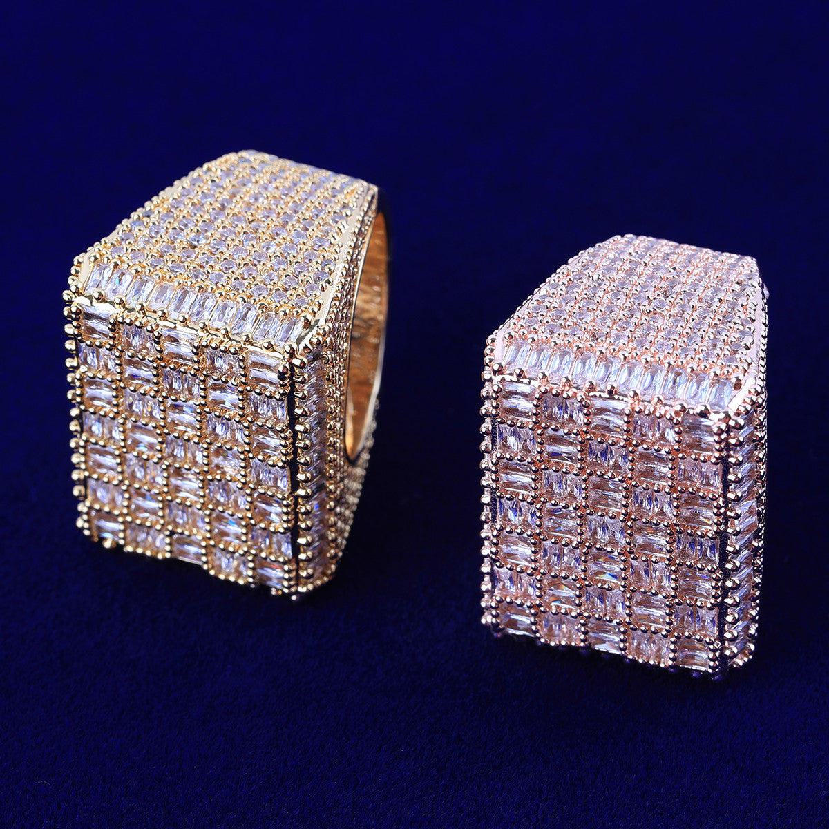 Iced Brigade | VVS Diamond CZ 24k 925 Silver Rose Gold Hip Hop Rings