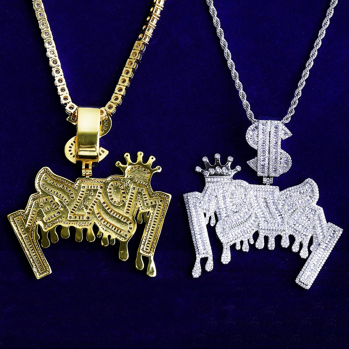 Money Money | Iced Blinged Out VVS Diamond CZ Stones Drip Hip Hop Pendant