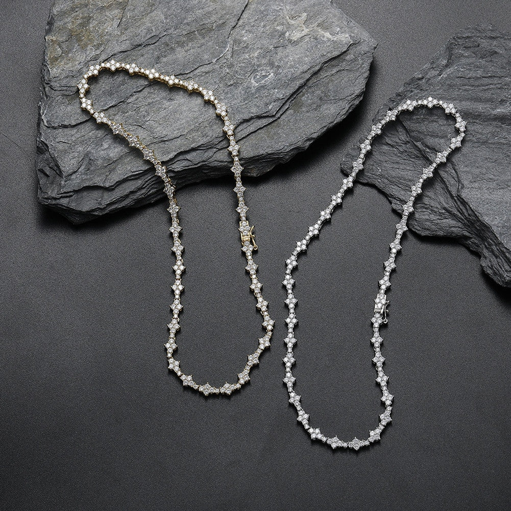 Mens Hip Hop Tight Neck Choker Style Honey Comb Bling Chain Necklaces