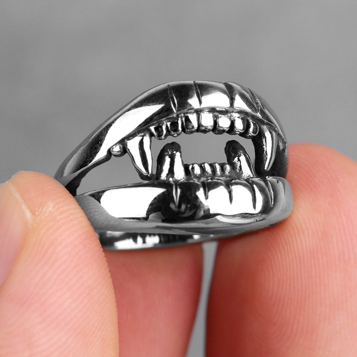 Devils Mouth | No Fade 316L Solid Stainless Steel Street Wear Unique Ring