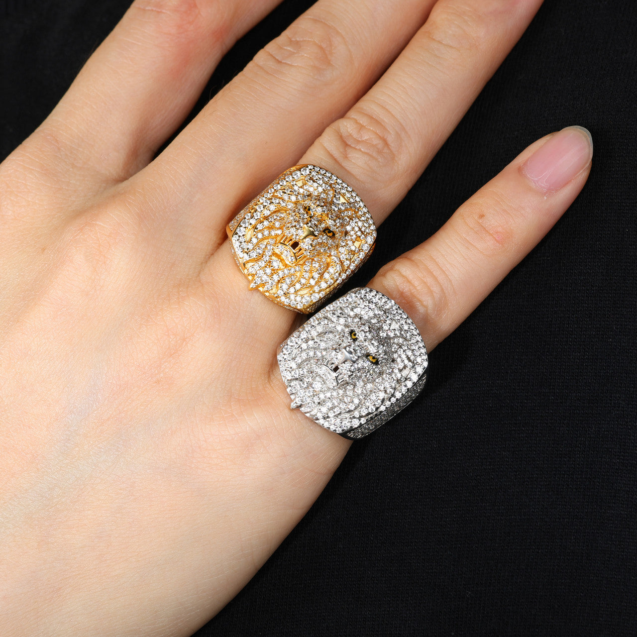 The Bold Lion | Moissanite VVS Diamond Lion Head Solid 925 Silver Hip Hop Rings