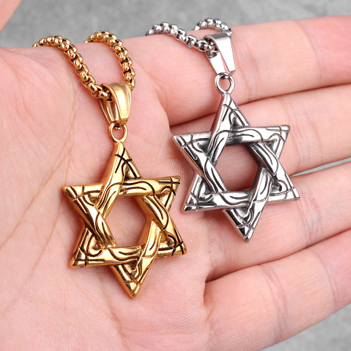 Judaism Hexagram | 14k Gold Over No Fade Stainless Steel Star Of David Spiritual Pendant