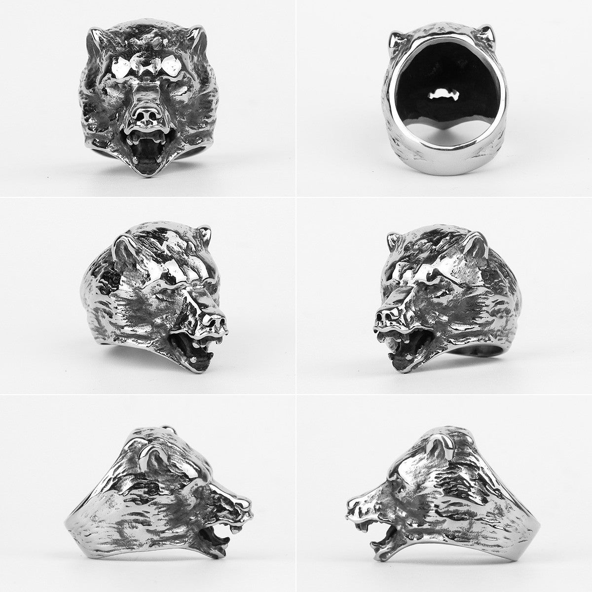 The Bear | 316L Solid Stainless Steel Unique Designer Men's Rings