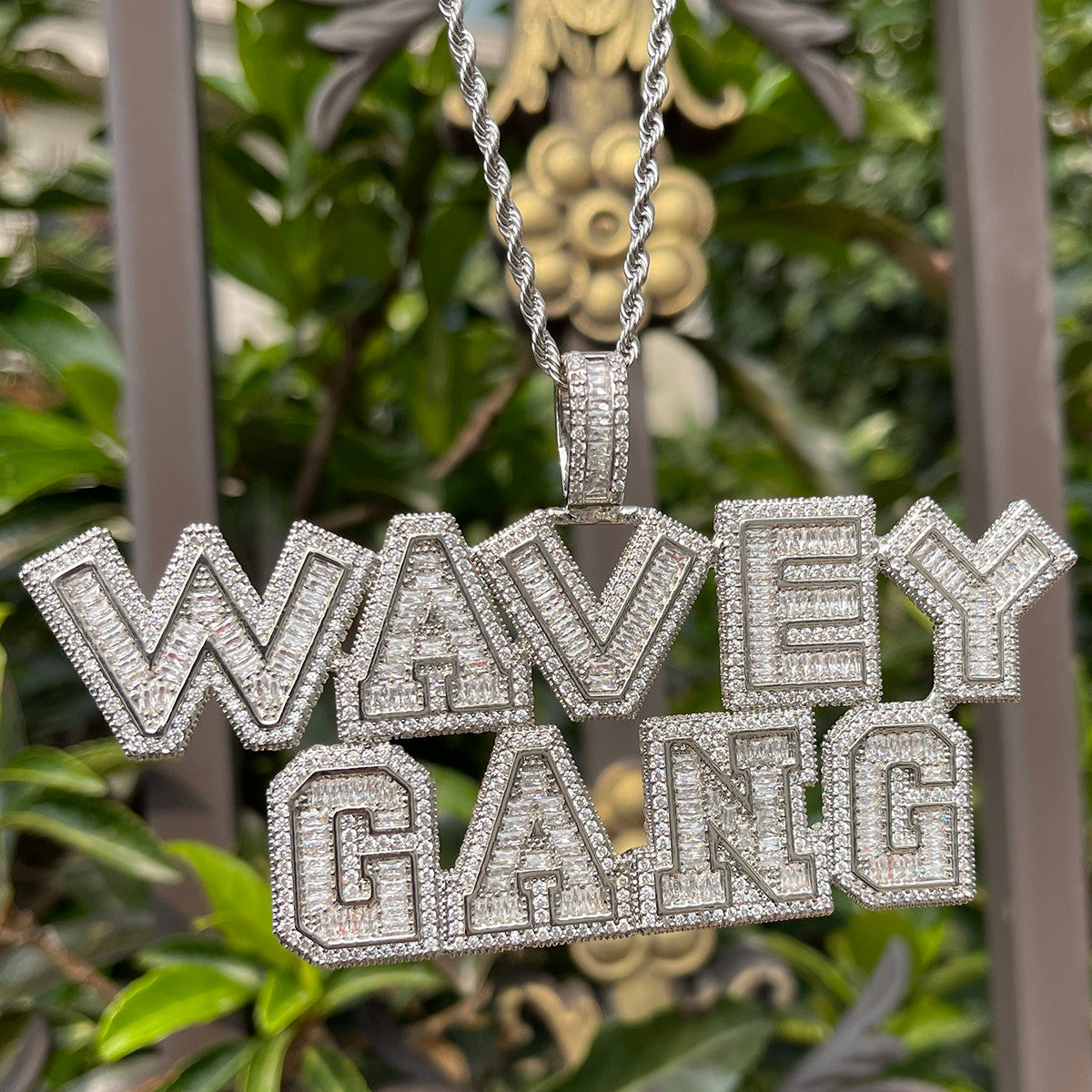 The Ice Breaker | Iced VVS Diamond CZ Baguette Blinged Out Nameplate Pendant