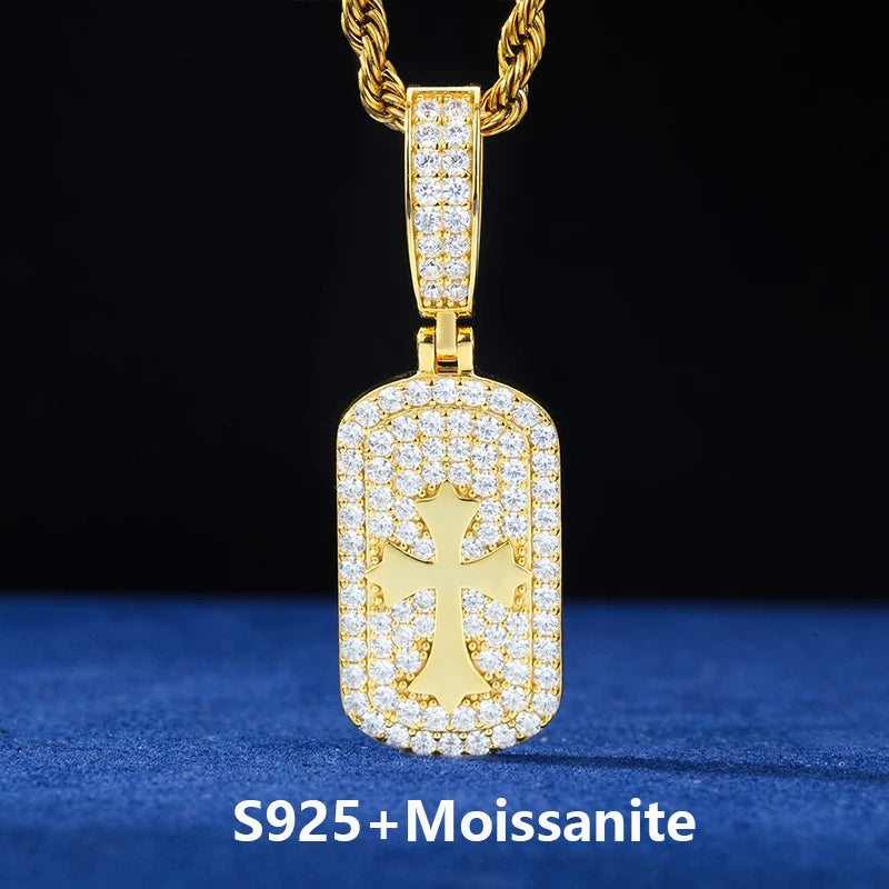 Self Certified | Moissanite Diamond Iced Bling 925 Silver Cross Pendant Necklace