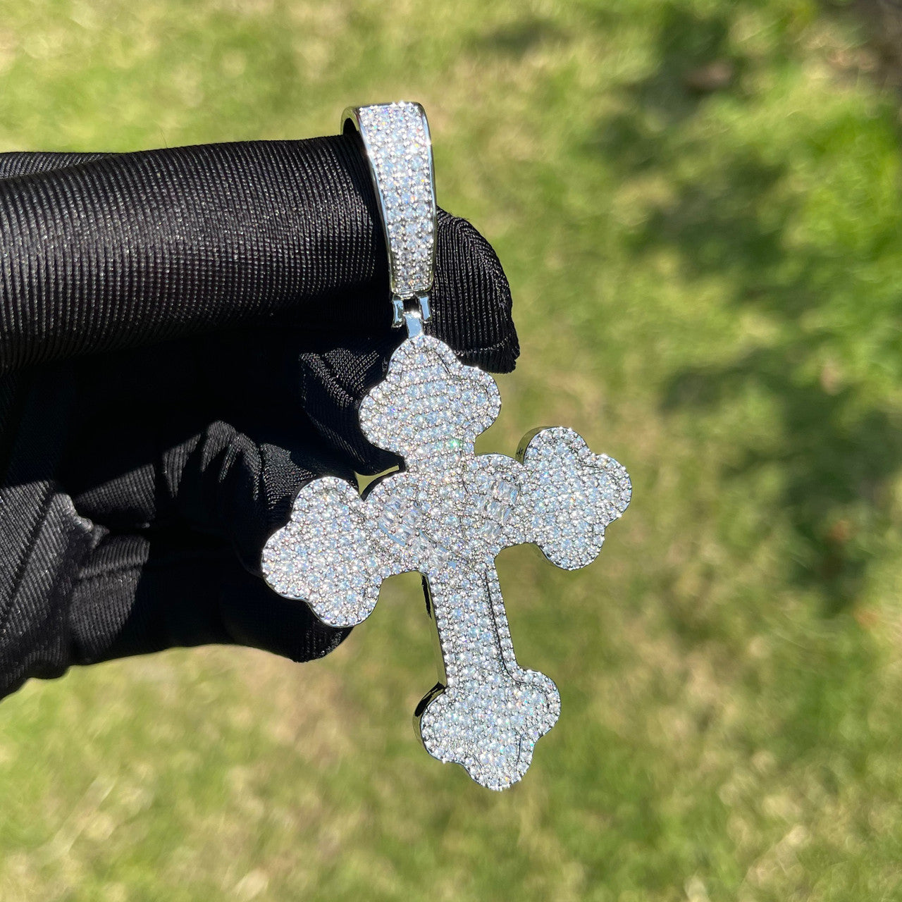 Healing Heart Cross | VVS Diamond CZ Baguette Iced Blinged Out Pedant