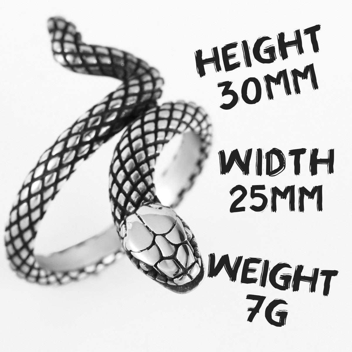 Snake | Solid Stainless Steel Slithering Snake Street Style Men's Rings