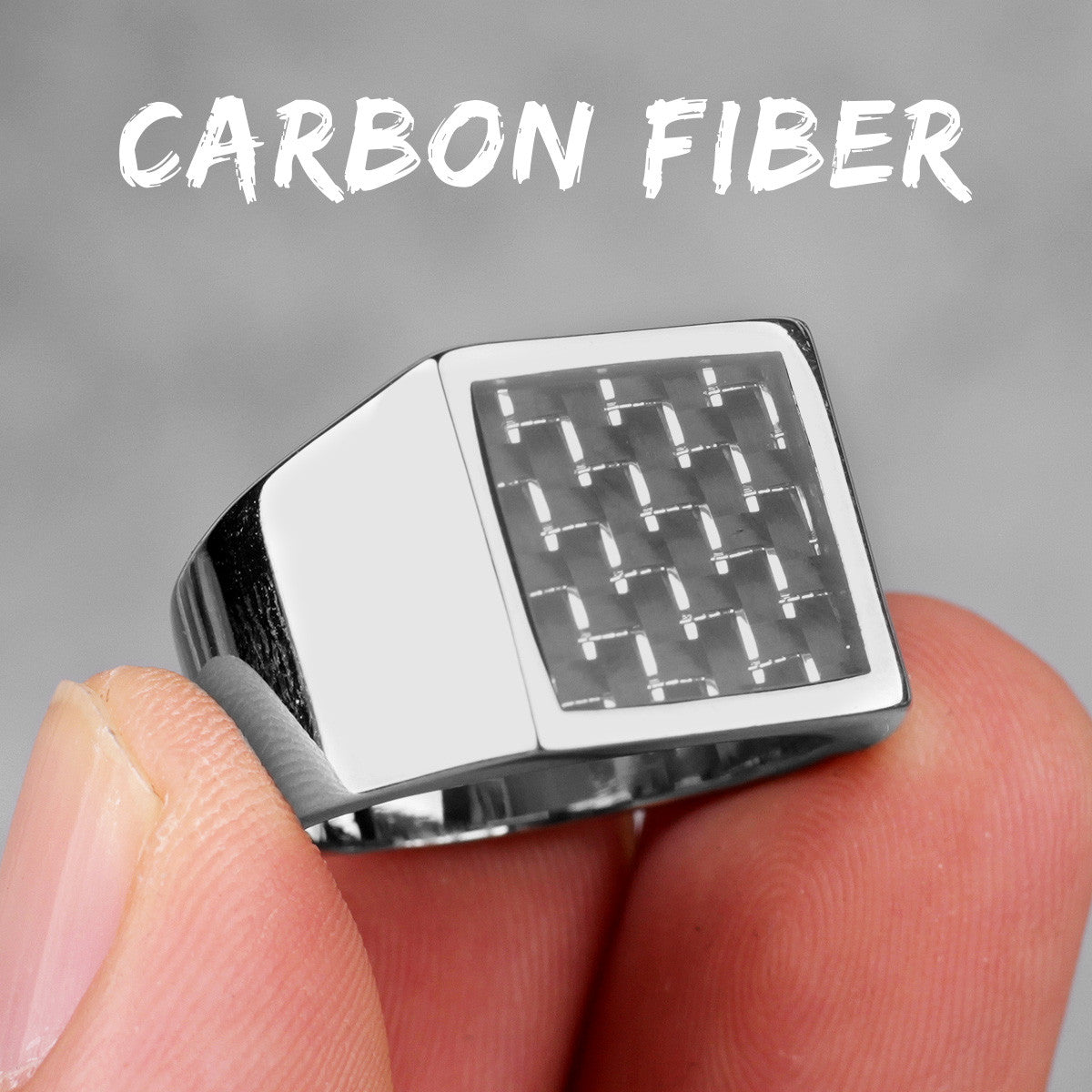 Carbon Fiber | 14k Gold over No Fade Solid Stainless Steel Mens Designer Rings