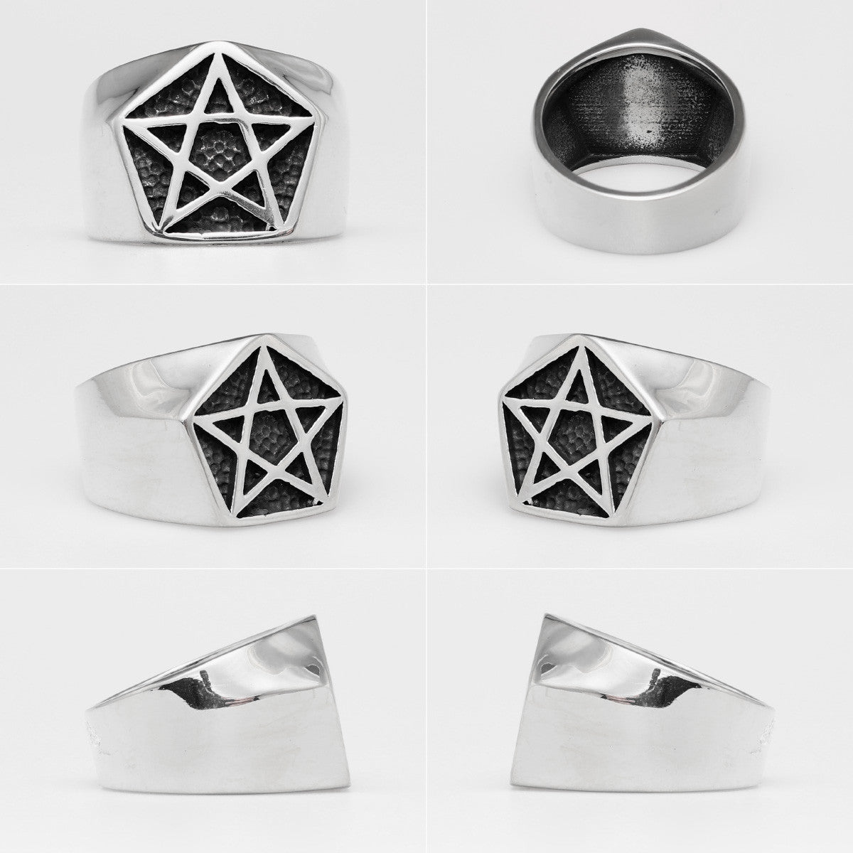 Pentagram | 316L No Fade Stainless Steel Mens Unique Personality Rings
