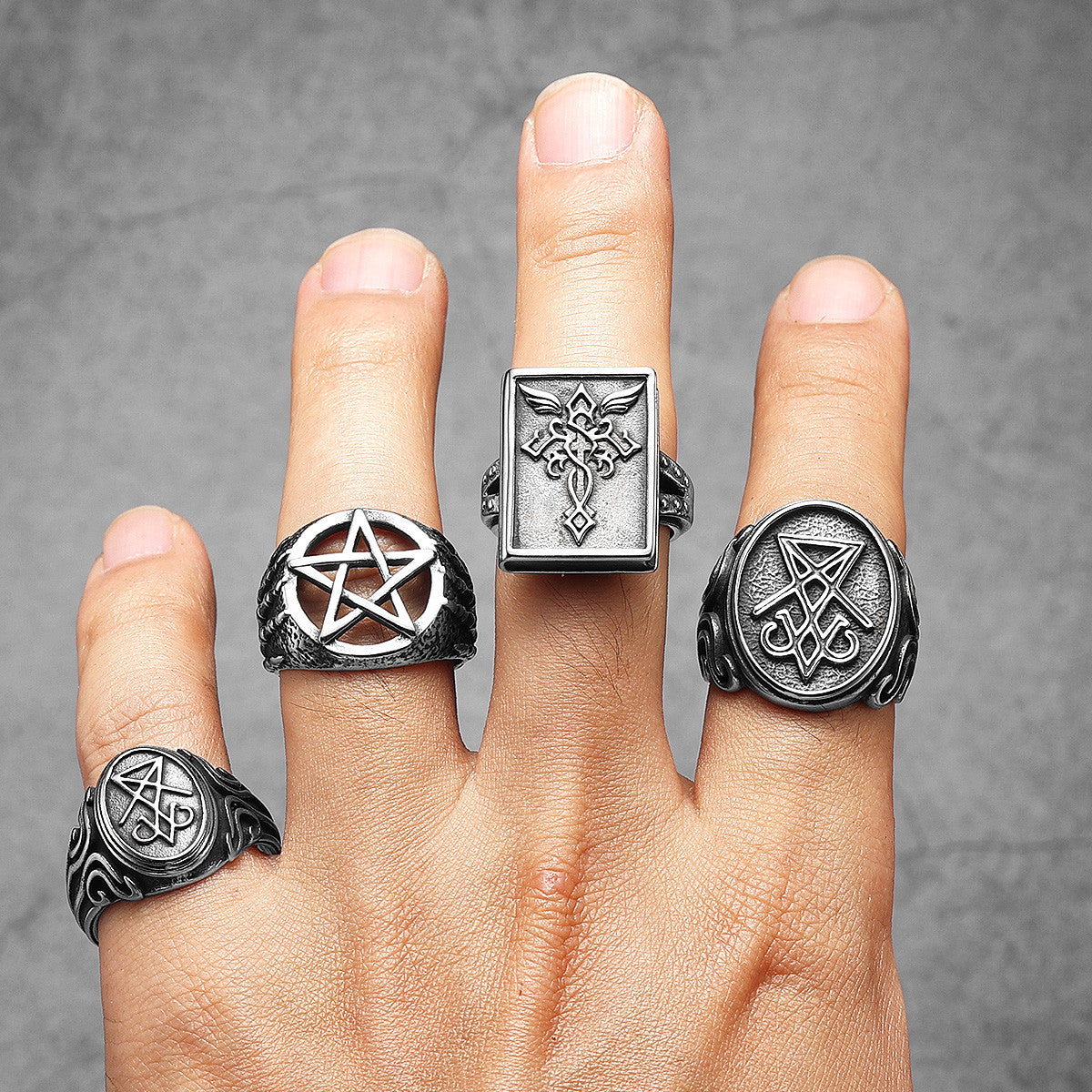 Satan | Lucifer Devil 316L Stainless Steel Men's Street Style No Fear Rings