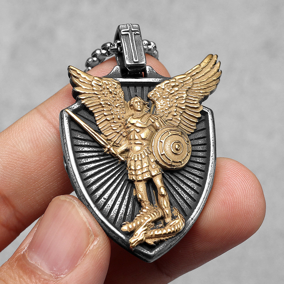 Saint Michael | 316L Stainless Steel Archangel Guardian Shield or Protection Pendant