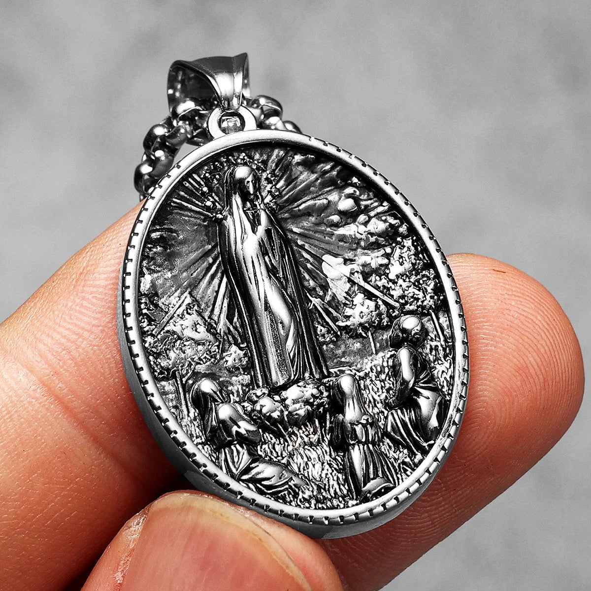 Virgin Mary | Solid Stainless Steel Christian Catholic Pendant Chain Necklaces