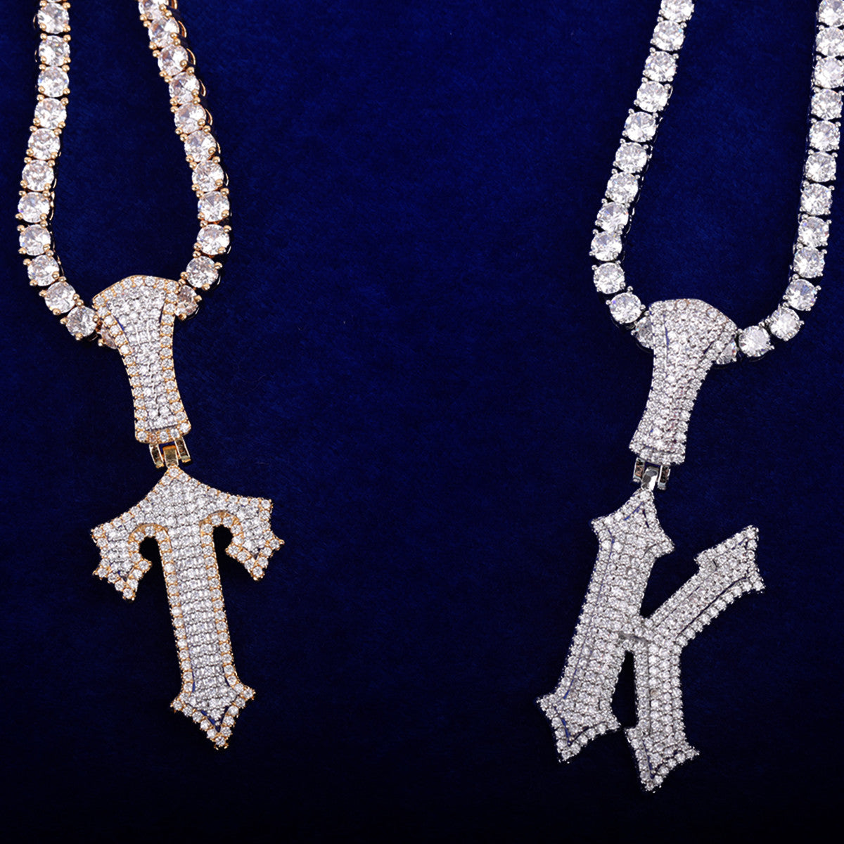 Trapped Out | Iced Blinged Out Initial Letter 4 Prong Set Pendants