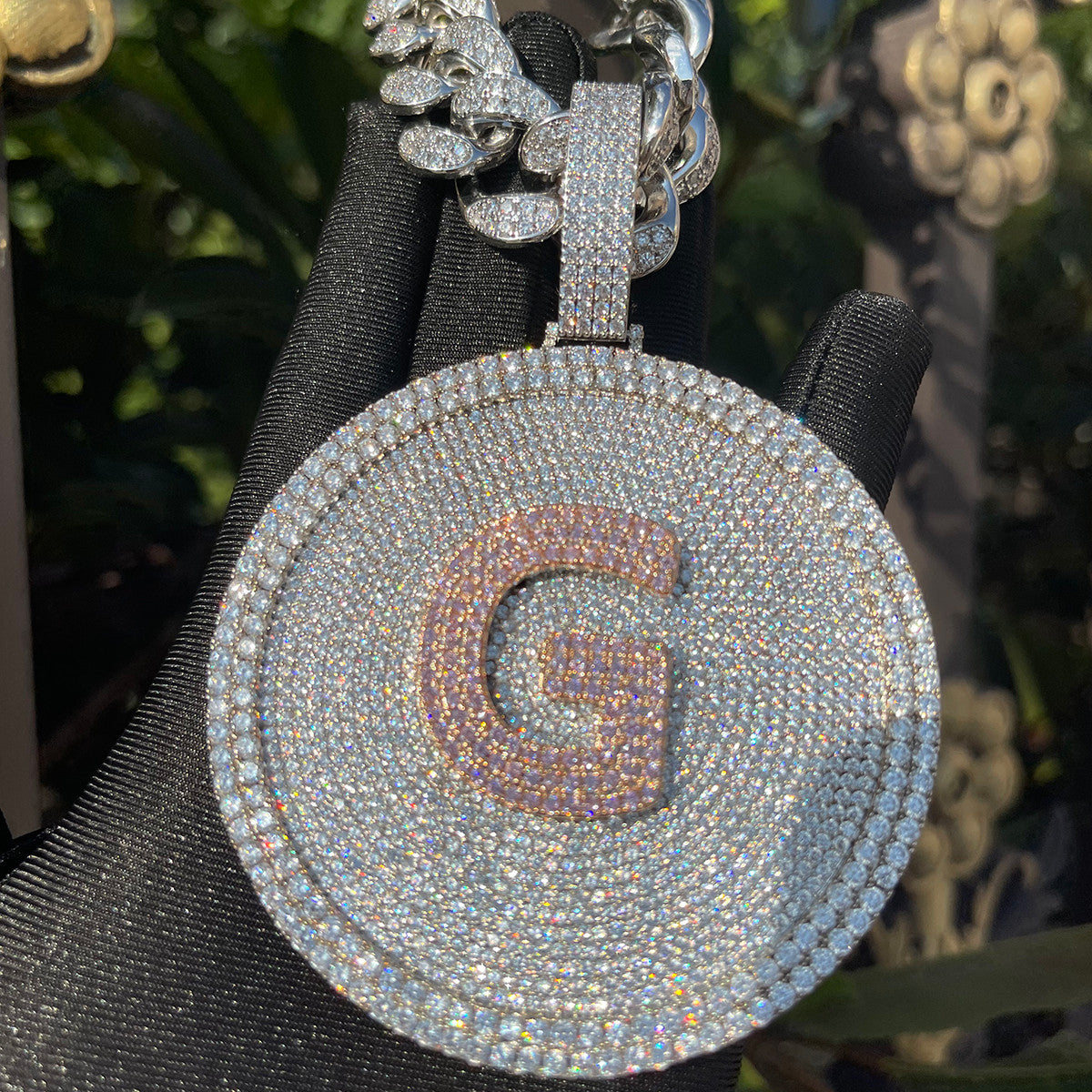 The Orbit | VVS Diamond CZ 4 Prong Set Iced Circle Personalize Hip Hop Pendant