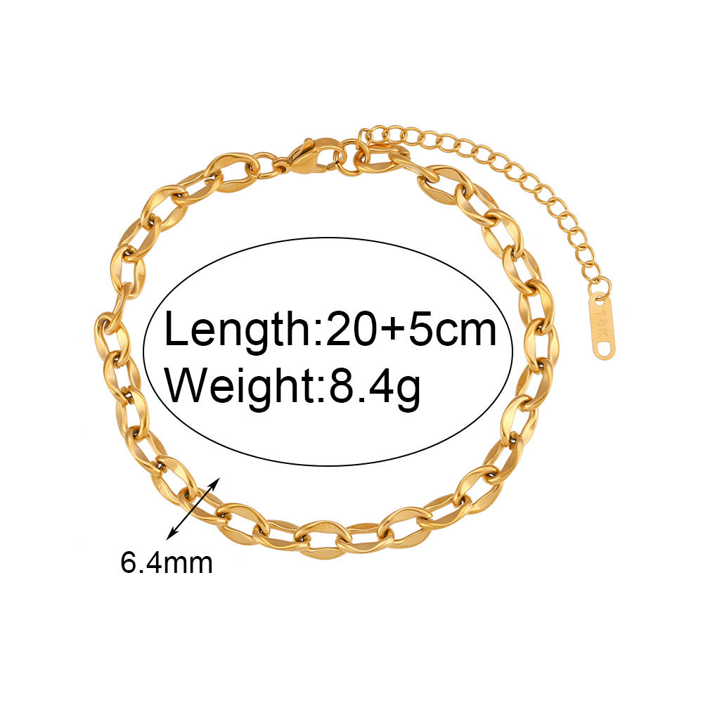 Ladies 18k Gold Over Stainless Steel Freshwater Pearl Water Resistant Anklet Ankle Bracelet