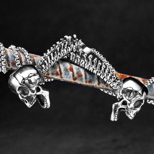 Skull Spine | No Fade 316L Stainless Steel Street Style Hip Hop Pendant Chain Necklace