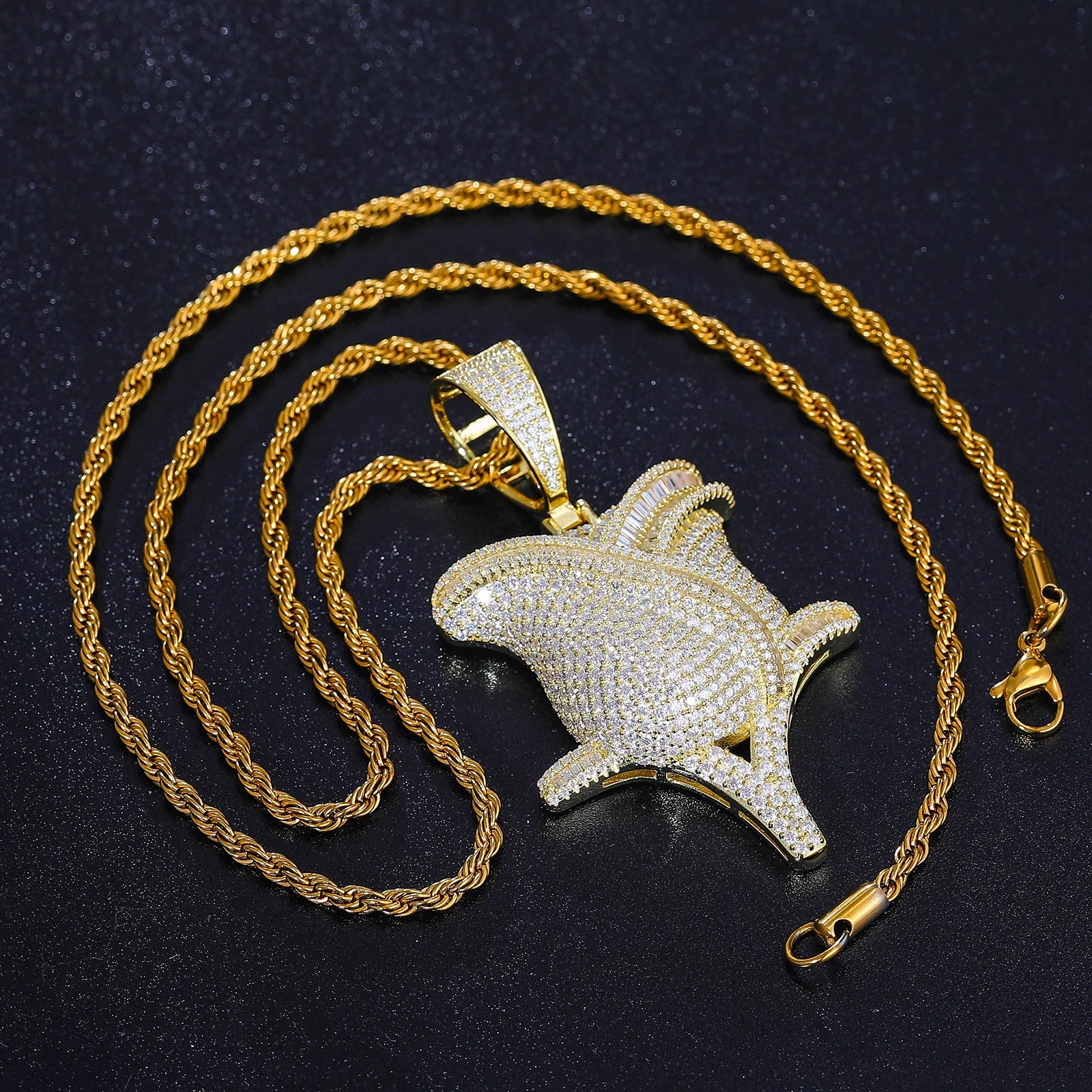 Diamond Rose | 925 Sterling Silver Moissanite Rose Flower D Color Hip Hop Pendant Necklace