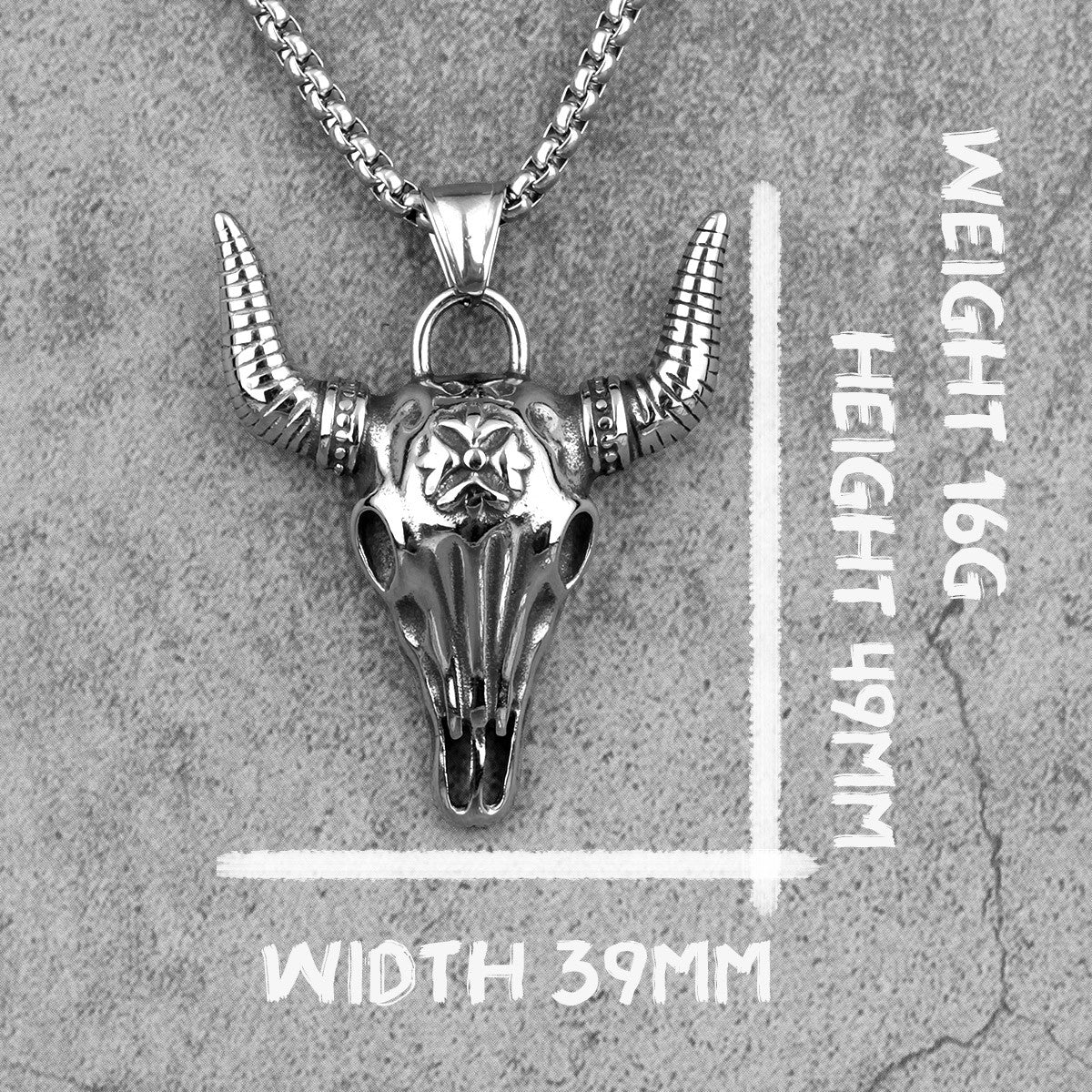 Cattle Skull | 316L No Fade Stainless Steel Symbolic Tradition Unique Pendant