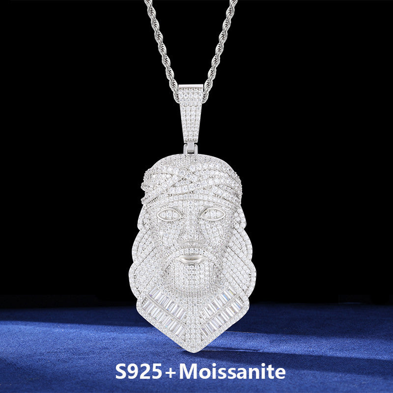 The Righteous One | Solid Sterling Silver Moissanite Diamond Hip Hop Jesus Piece Pendant