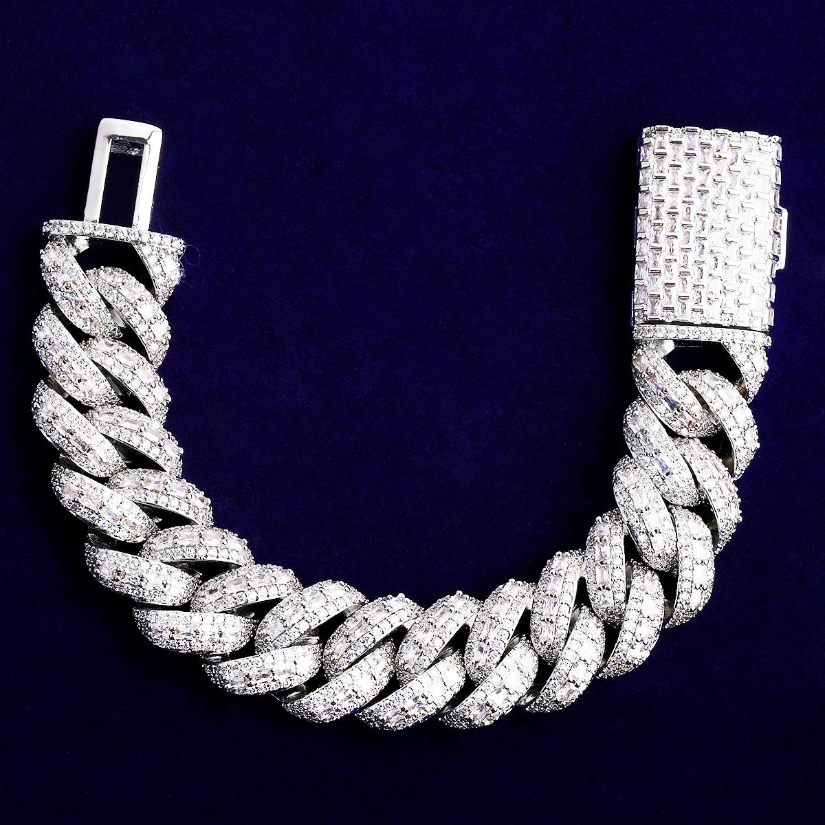 The Slab | VVS Diamond CZ Iced Pieces 4 Prong Set Hip Hop Cuban Link Bracelet