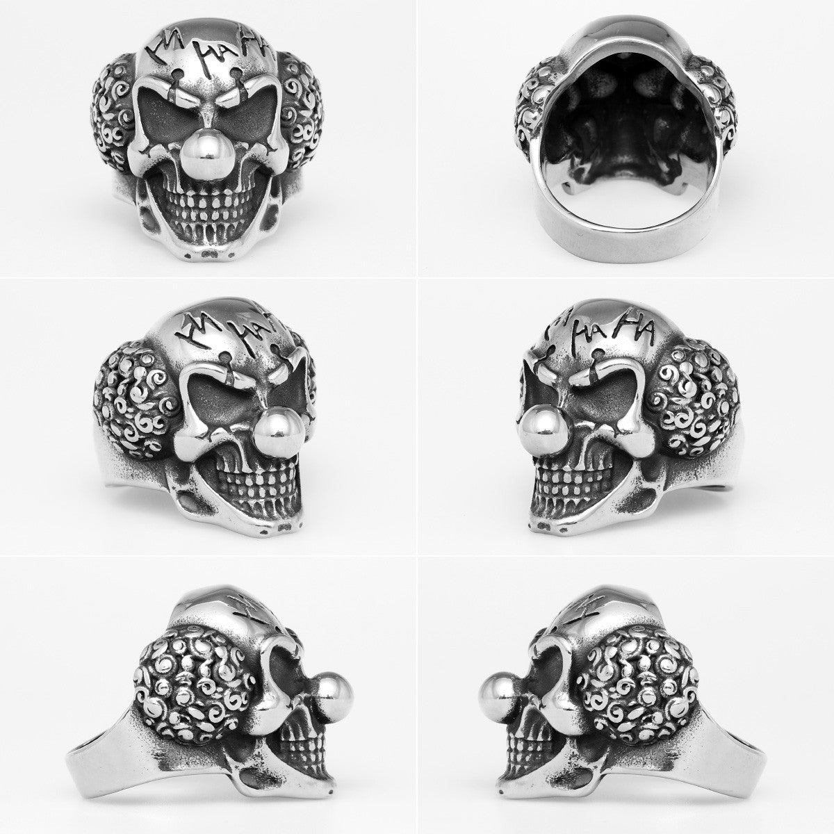 The Clown | Mens 316L Stainless Steel No Fade Old School Joker Street Wear Rings