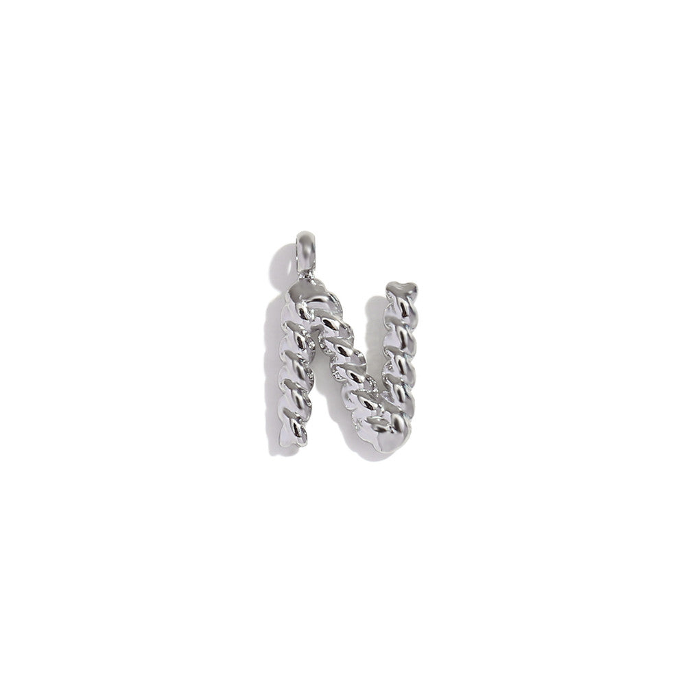 18k Gold Silver Tarnish Free Stainless Steel Mini Twisted Letter Pendant Necklaces