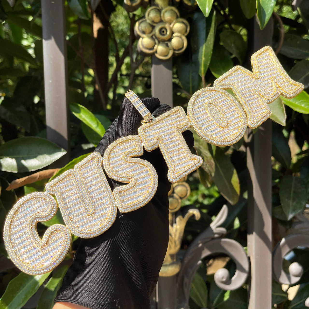 Street Tag | Four Prong Iced Baguette Custom Made Nameplate Hip Hop Pendant