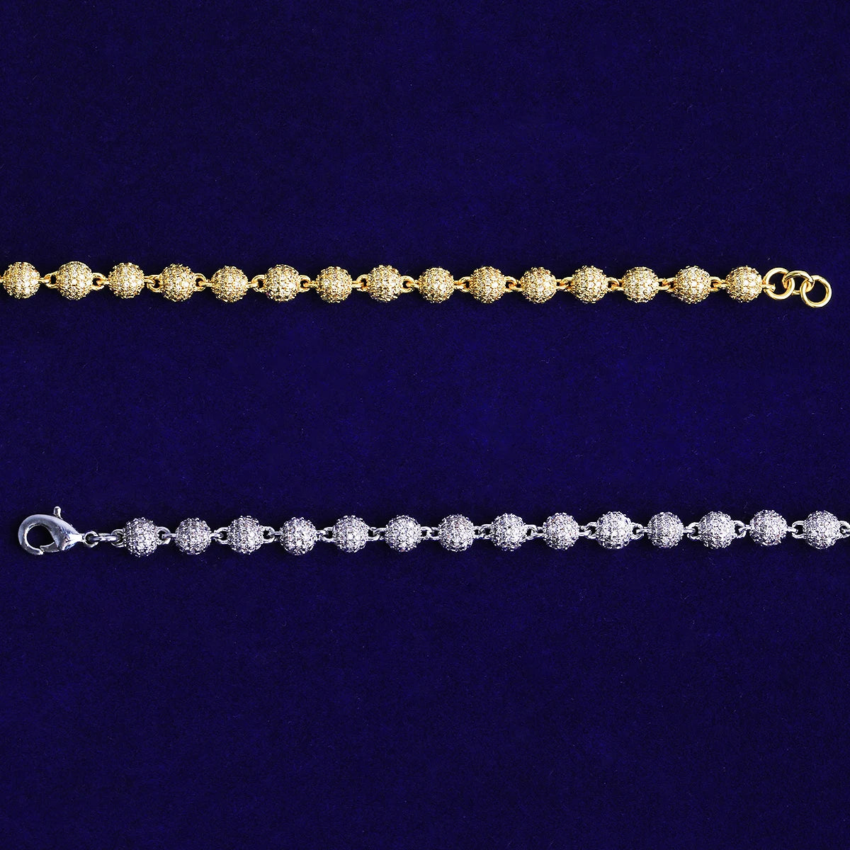 Iced Ball Cross | VVS Diamond CZ Baguette Prong Set Hip Hop Cross Chain Necklace