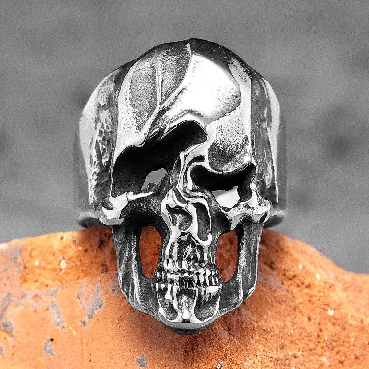 Tortured Soul | 316L No Fade Stainless Steel Disfigured Skull Street Wear Rings