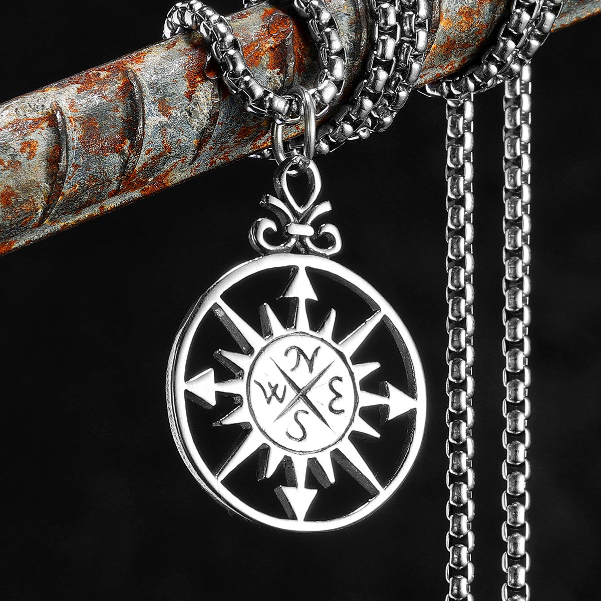 Compass | 316L Sold Stainless Steel Nautical Navigator Symbol Pendant