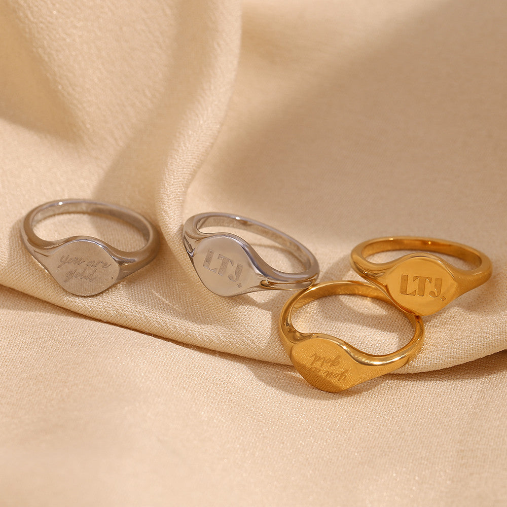 18k Gold LTJ You Are Gold Solid Stainless Steel Water Proof Rings
