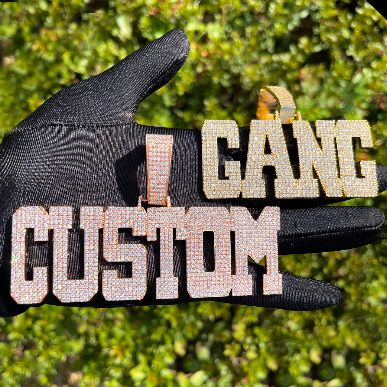FlatLand | Flat Squared Iced Block Retro Custom Name Plate Hip Hop Pendant