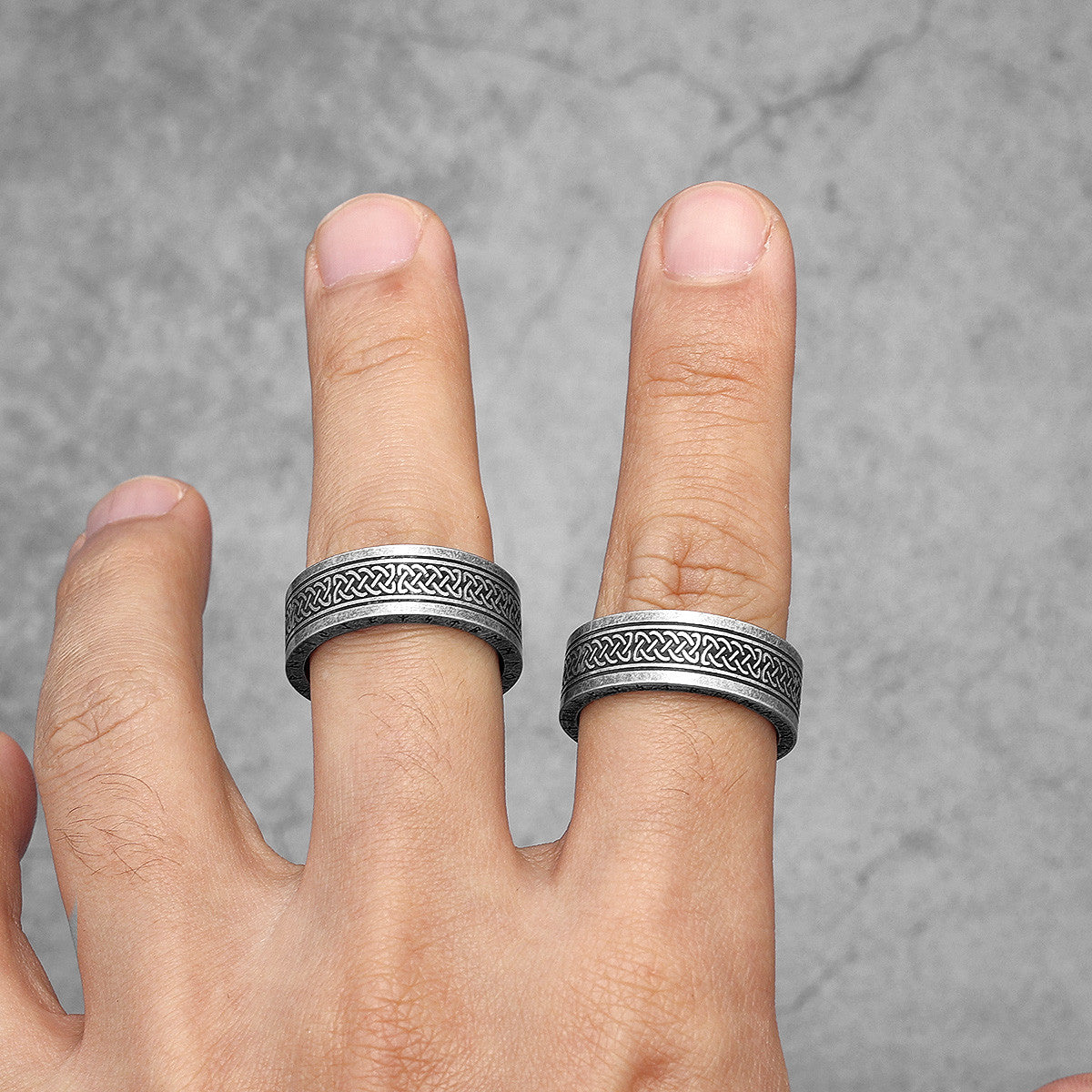 Celtic Knot | Solid Stainless Steel Viking Runes Unique Designer Men's Rings