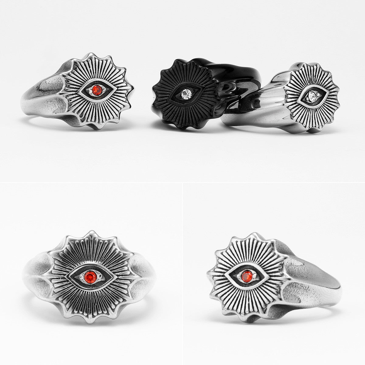 Illumination | 316L No Fade Stainless Steel Masonic Illuminati Eye of Light Rings