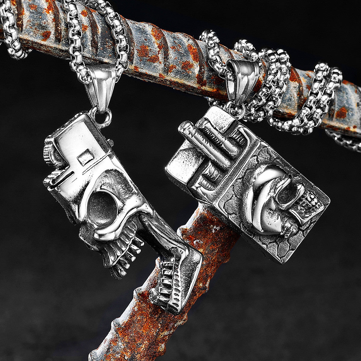 Skull Lighter Skull Smokes | No Fade Solid Stainless Steel Hip Hop Pendant