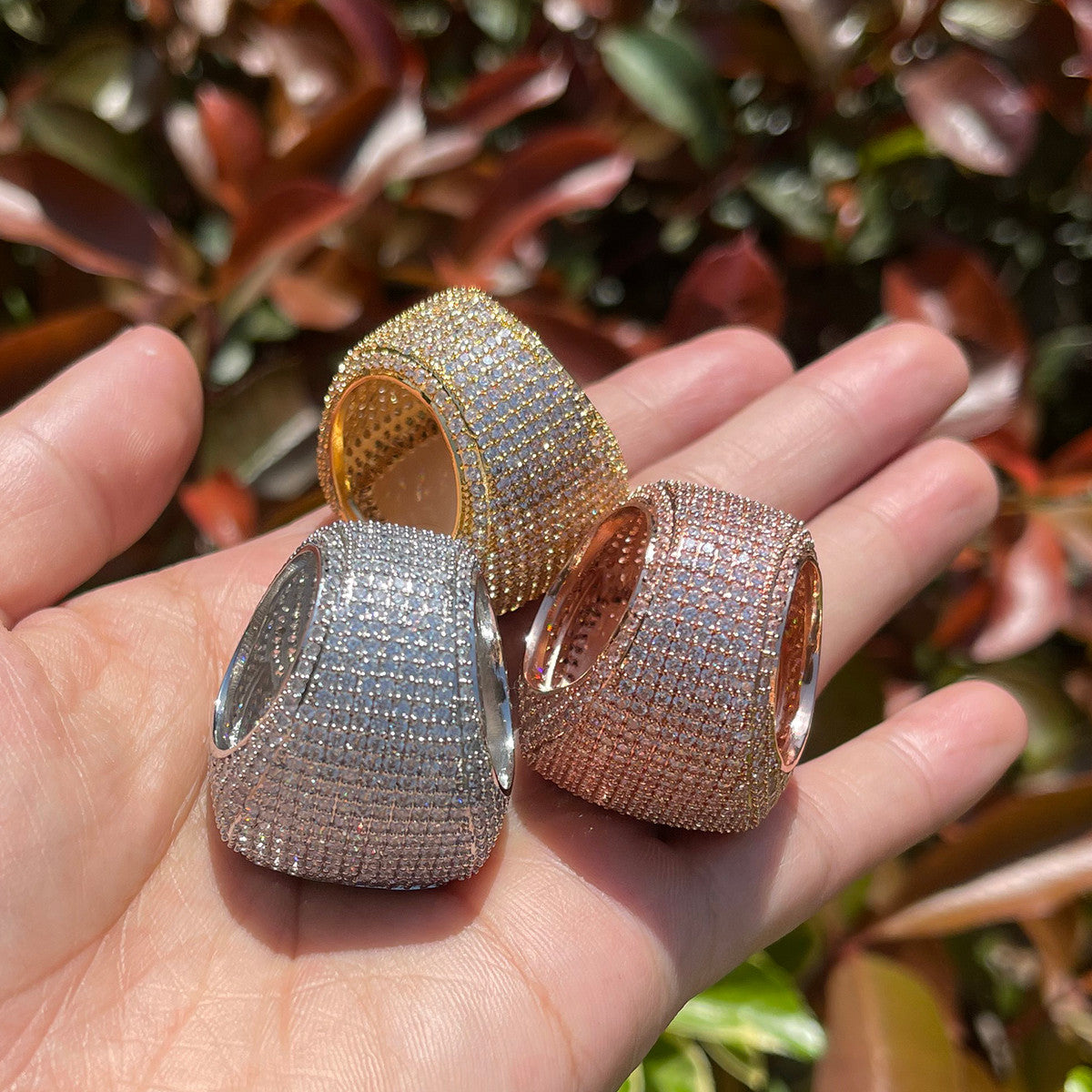 Men's Flooded Ice Custom Photo Hip Hop Personalized Picture Memory Rings