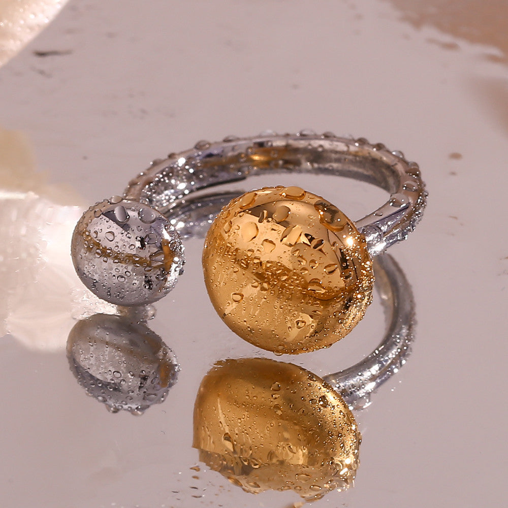 18k Gold Silver Two Tones Stainless Steel Joined Together Faithful Rings