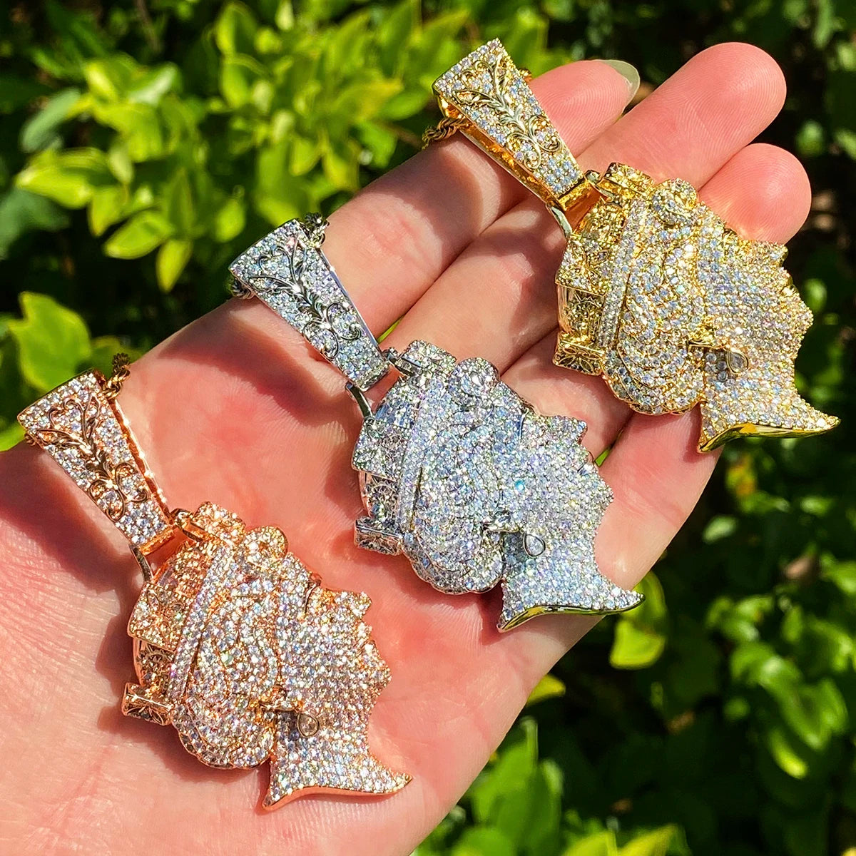 Queen Head | VVS Diamond CZ Iced Blinged Out 24k 925 Silver Hip Hop Pendant