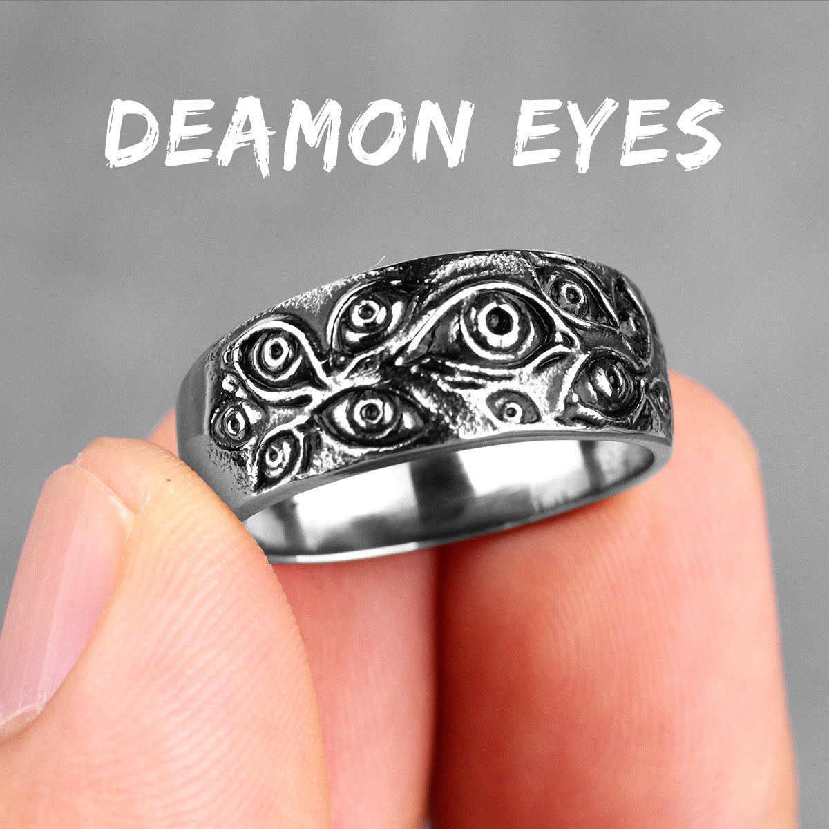 Demon Eye | 316L No Fade Stainless Steel Men's Hip Hop Fashion Unique Ring