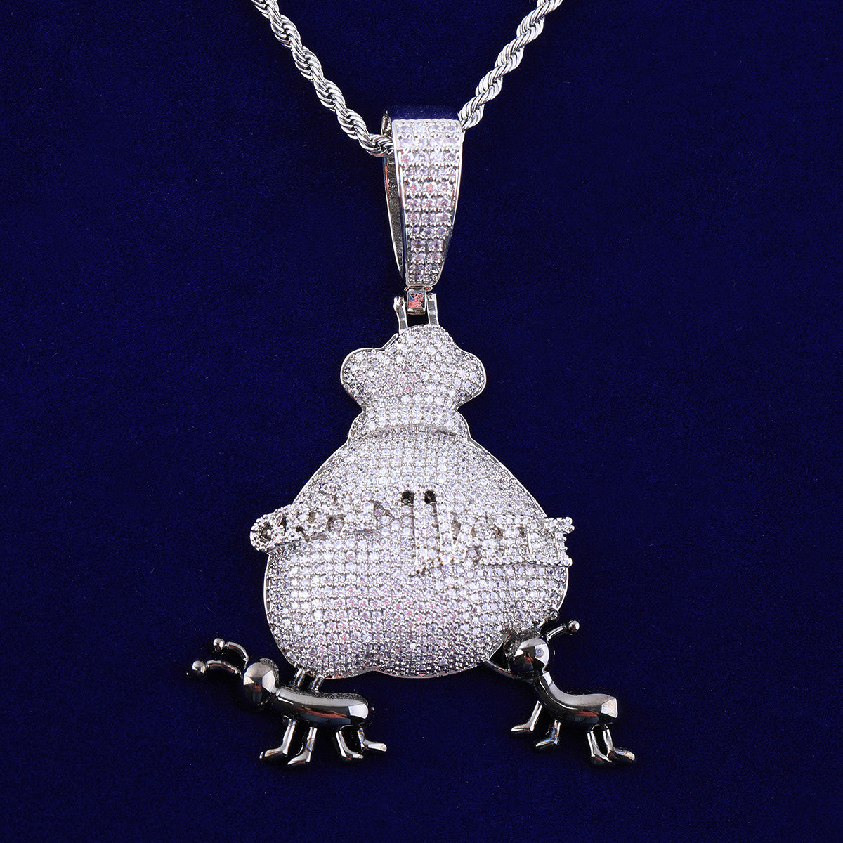 Be Like The Ant | Grand Ant VVS Diamond CZ Money Bag Hip Hop Pendant