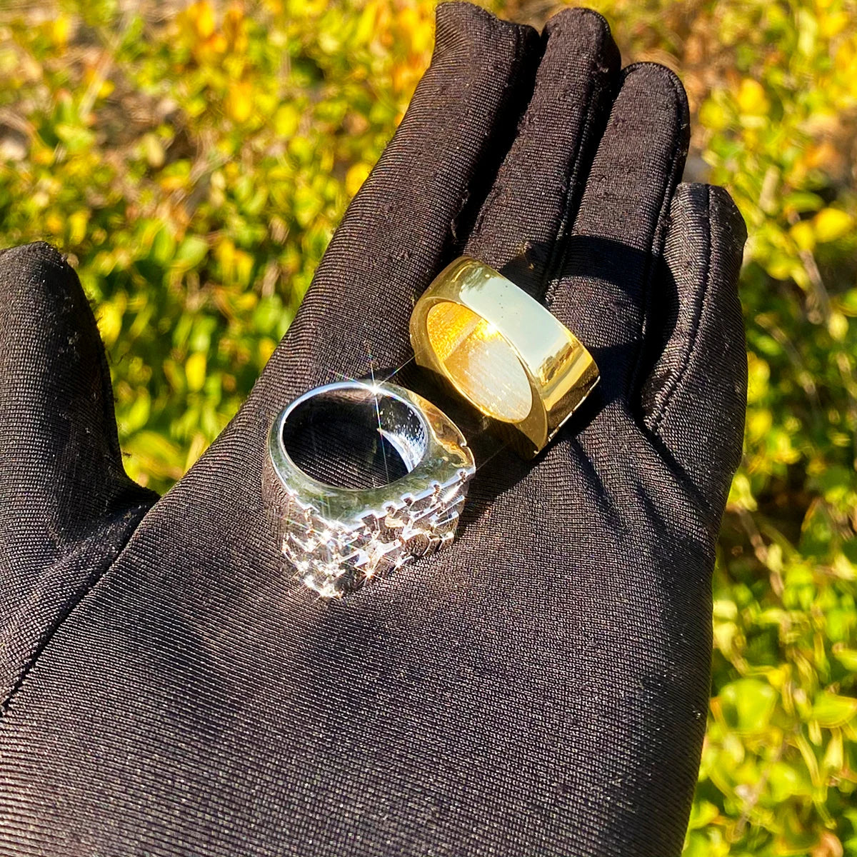 The Golden Nugget | Old School Rectangle Nugget Hip Hop Boss Rings