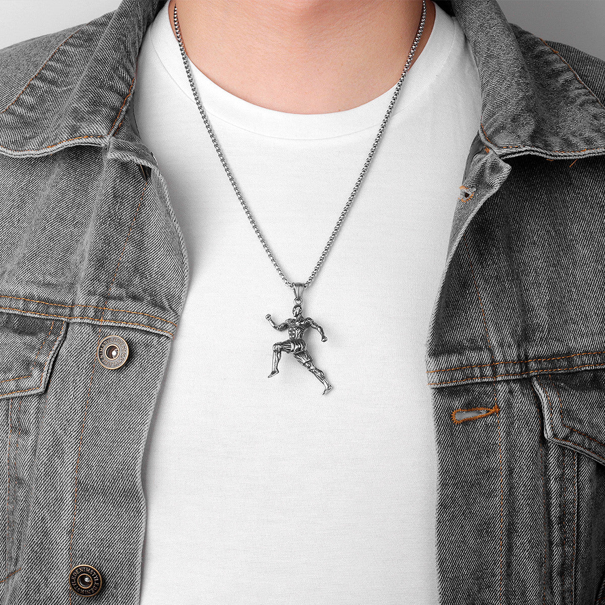 Runner | 316L No Fade Stainless Steel Fitness Bodybuilding Running Gym Rat Pendant Chain