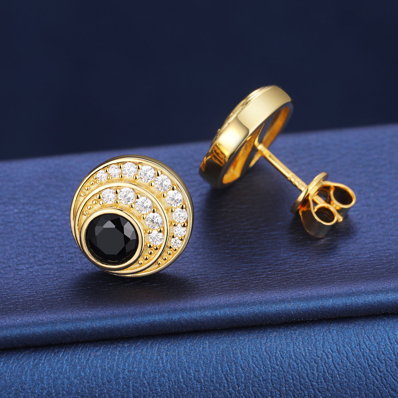 Black Moon | Solid Silver Moissanite Diamond Iced Blinged Out 925 Stud Earrings