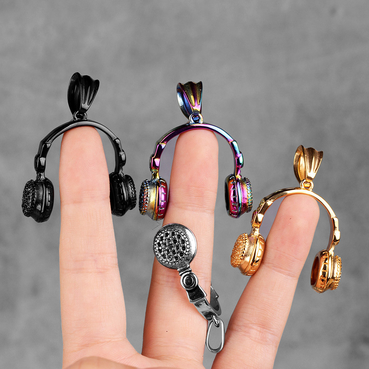 Headset Earphones | 316L No Fade 14k Gold Stainless Steel Hip Hop Pendant Chains